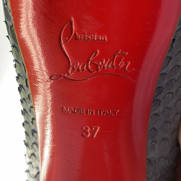 Bianca, Gray Python Christian Lounoutin Size 37 - Picture 4 of 7